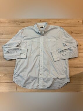 Tom Beckbe Tidewater Shirt Light Blue long Sleeve Button Up Men's 2XL XXL
